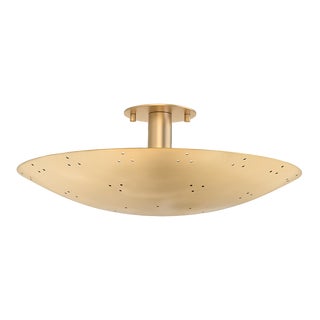 Hudson Valley Lighting Bern 18 in. 3 Light Flush Mount in Vintage Brass Finish For Sale
