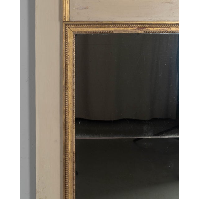 Louis XVI Style Trumeau Mirror, Painted Pine Frame, Gilded Trim, 1900s For Sale In Orlando - Image 6 of 11