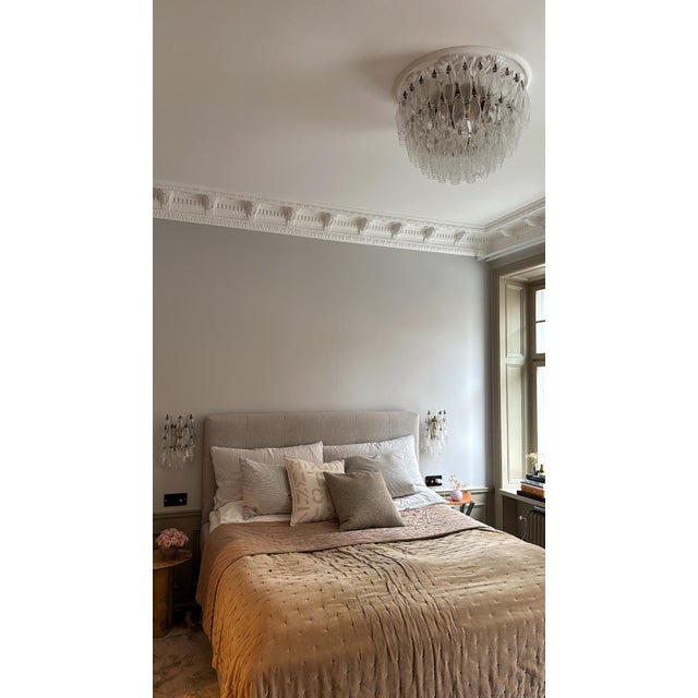 Elegant, classic murano chandelier flush mount. A stunner ceiling light plafond in traditional italian mid-century style,...