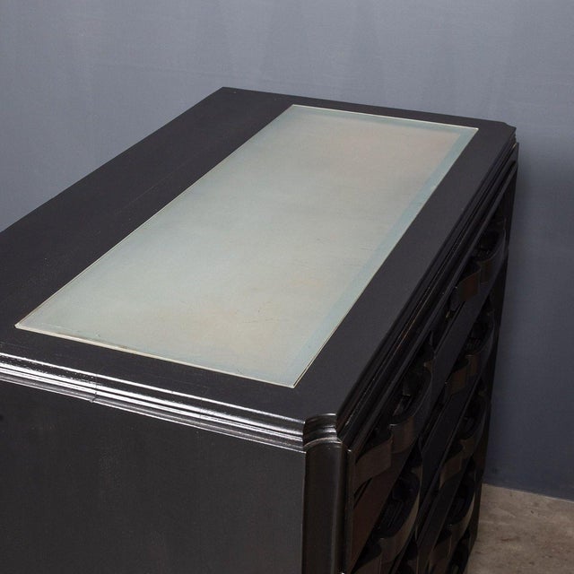 20th Century Italian Ebonised Chest of Drawers with Display Top, 1930s For Sale - Image 17 of 18