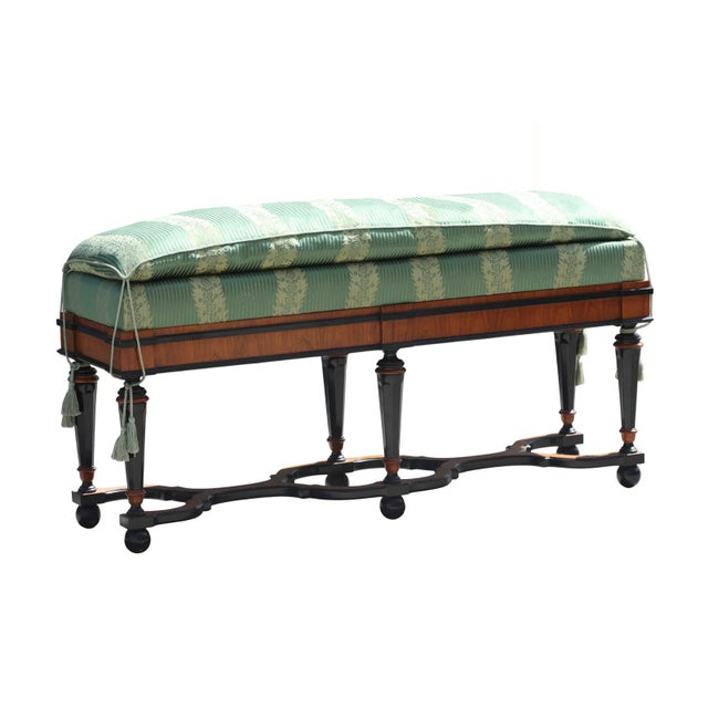 Baroque Early 20th Century French Baroque Style Part Ebonized Window Seat For Sale - Image 3 of 5