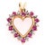10 Karat Yellow Gold Heart Diamond and Ruby Pendant For Sale - Image 4 of 6