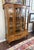 French Vintage Burled Walnut Bowfront Curio China Cabinet For Sale - Image 3 of 13