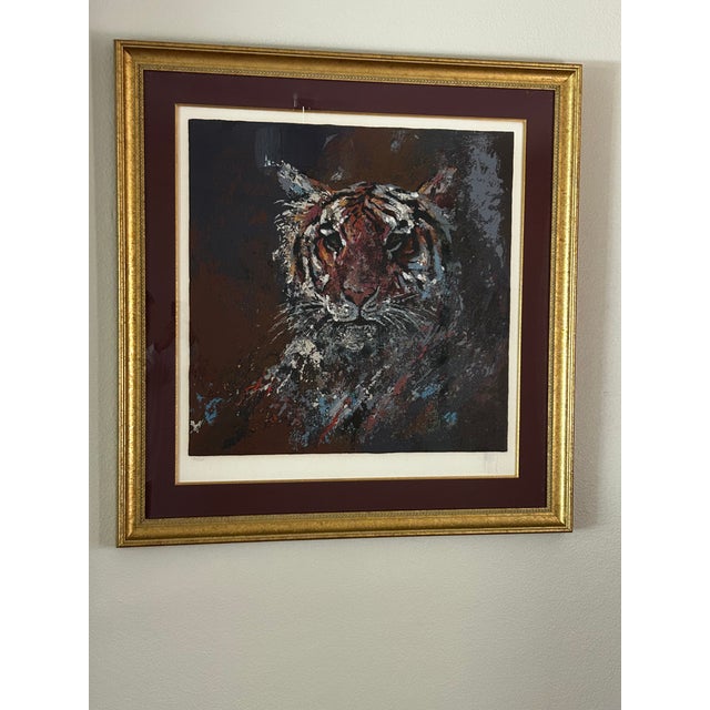 1990s Mark King "Tiger" Signed and Numbered Serigraph 260/325 For Sale - Image 5 of 7