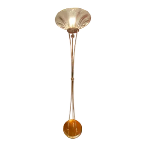 1980s Murano Glass & Brass Floor Lamp
