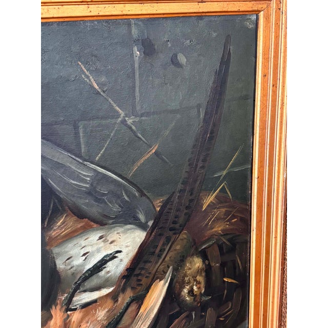 European Artist, Game Birds Still Life, Oil on Canvas For Sale - Image 9 of 12