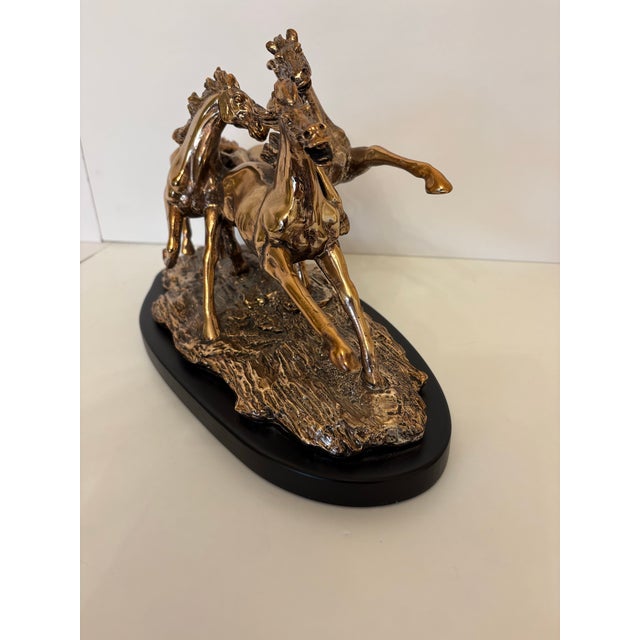 Vintage Horse Sculpture, Depicting "Wild Running Horses" For Sale - Image 4 of 8