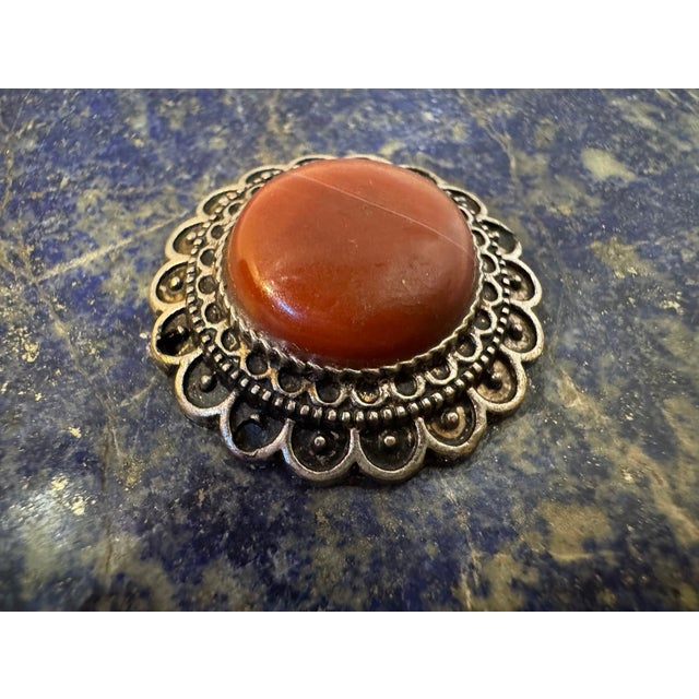 Mid 20th Century Lapis Lazuli Keepsake Box With Cabochon Stone For Sale - Image 12 of 12