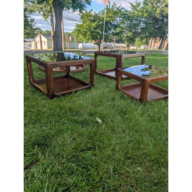 Vintage Mid-Century Modern j.b. Van Sciver Walnut Coffee & Side Table Set - 4 Pieces For Sale - Image 17 of 18