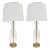 Pair of Vintage Clear Bubble Glass Table Lamps For Sale