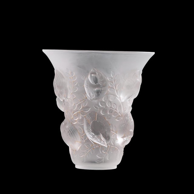 Lalique René Lalique St. Francois Frosted Crystal Vase For Sale - Image 4 of 8