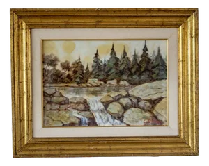 Castellani, Alpine Landscape, 1970s, Oil on Canvas, Framed