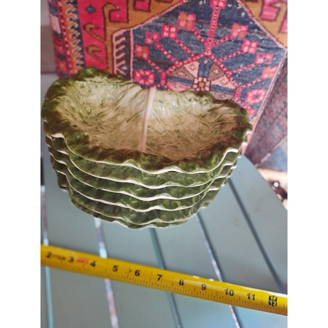 1980s Vintage Italian Majolica Cabbage Tureen Soup Set of 11 Pieces For Sale - Image 5 of 12