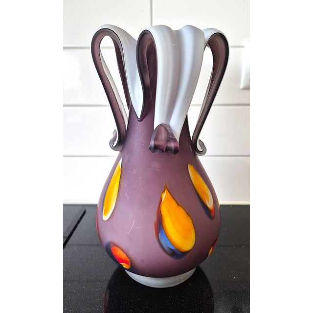 Murano Purple Art Vase from Made Murano Glass, 1980s For Sale - Image 4 of 8