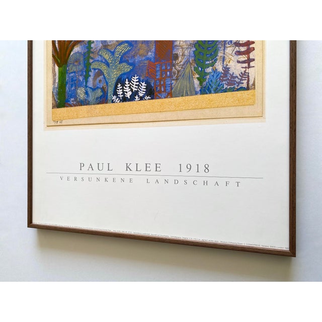 Paul Klee Vintage 1987 Modernist Offset Lithograph Print Framed Poster " Sunken Landscape " 1918 For Sale - Image 13 of 13