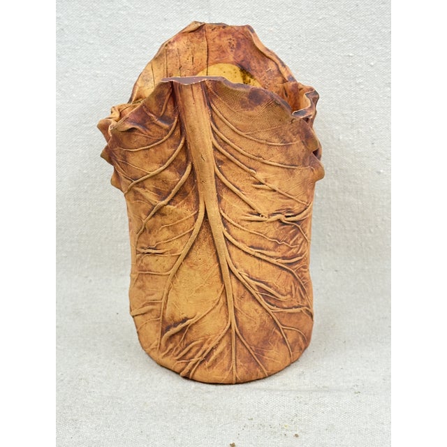 Mid-Century Modern Vintage Terracotta Vase For Sale - Image 3 of 8
