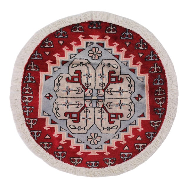 Jaldar Pak-Persian Red/Grey Round Rug -1'8 X 1'9 For Sale