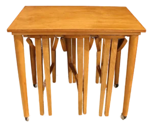 Circa 1960-70 Mid Century Modern Danish Table With Three Nesting Tables