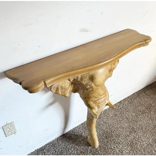 Chapman Manufacturing Company 1970s Elephant Sconce Console Table by Chapman For Sale - Image 4 of 10