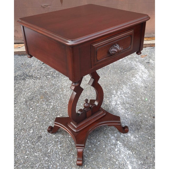 Wood Pair Vander Ley Bros for Betty Lewis Rococo Revival Genuine Mahogany Side Tables, Circa 1920s For Sale - Image 7 of 17