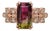 2.6ct Bi-Color Tourmaline Ring With Natural Diamonds: Solid 14k Gold, Size 6.75 For Sale