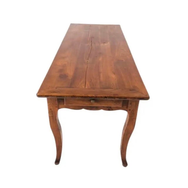 French Provincial Cherry Farmhouse Dining Table For Sale - Image 4 of 12