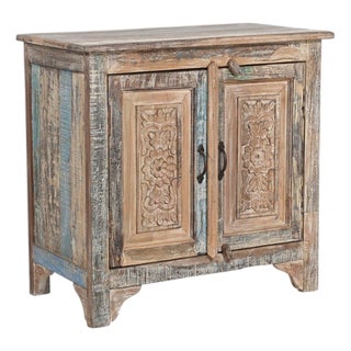 Cabinet/Buffet Constructed From Antique Indian Door Panels and Reclaimed Wood For Sale
