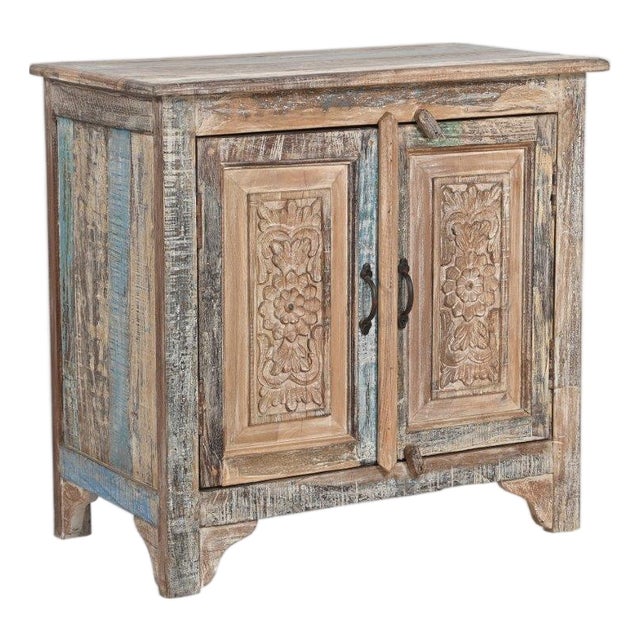 Cabinet/Buffet Constructed From Antique Indian Door Panels and Reclaimed Wood For Sale