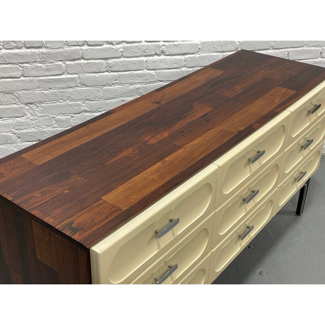 1960s Mid Century Modern Plastic + Rosewood Credenza / Long Dresser by Vallieres, C. 1960's For Sale - Image 5 of 12