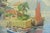 Signed Vintage Painting, Marina Sailboats, Mid-Century Nautical Art Fishing Boat For Sale - Image 10 of 10