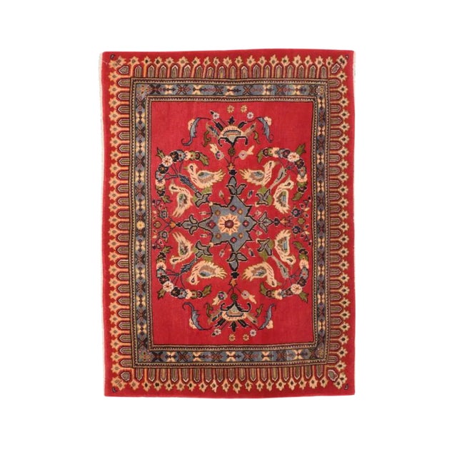 Vintage Persian Kashan Rug 2'2'' X 3'0" For Sale