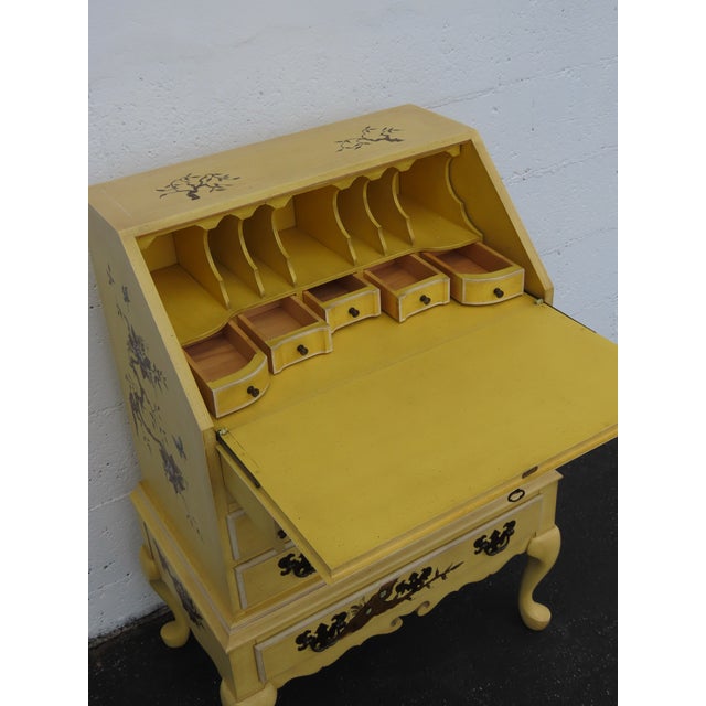 Wood French Hand Painted Small Secretary Desk 6887 For Sale - Image 7 of 17