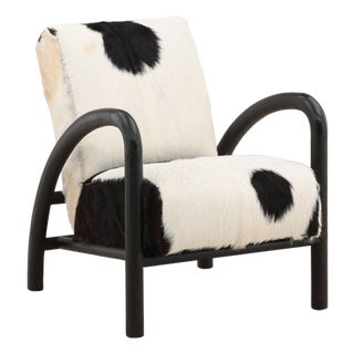 Arc Black & White Hide Accent Chair For Sale