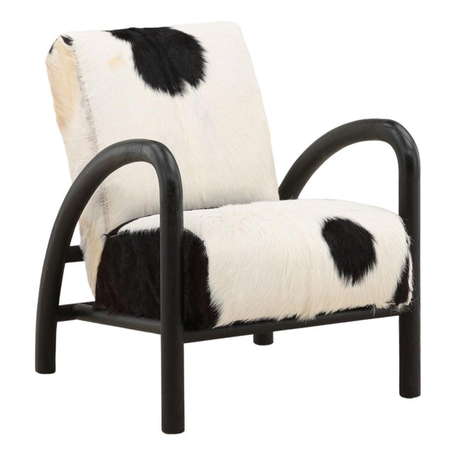 Arc Black & White Hide Accent Chair For Sale