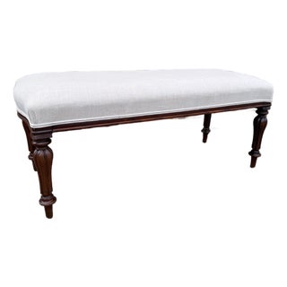 Newly Upholstered English Bench For Sale