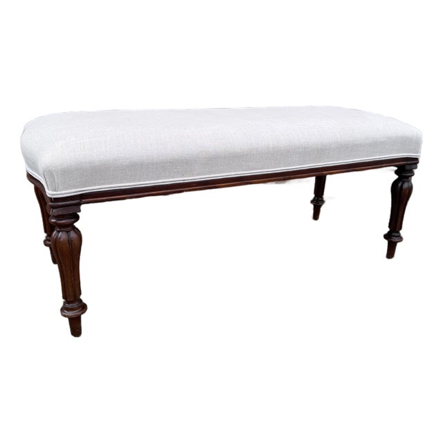 Newly Upholstered English Bench For Sale