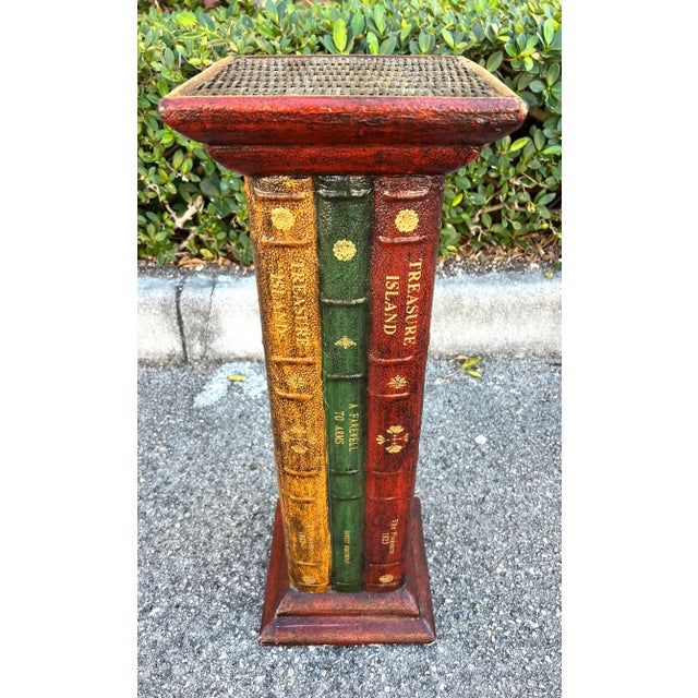 1990s Faux Book Pedestal Plant Stand For Sale - Image 5 of 10