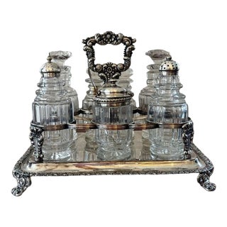 Antique Georgian Bottle Cruet Set, 1800s, Set of 8 For Sale