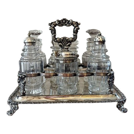 Antique Georgian Bottle Cruet Set, 1800s, Set of 8 For Sale