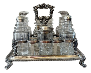Antique Georgian Bottle Cruet Set, 1800s, Set of 8