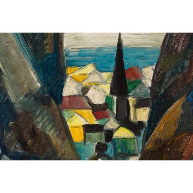 “Drömbild” (“Dream Image”) is a signed original oil on canvas by Swedish painter, draughtsman and architect Ebbe Höglund...