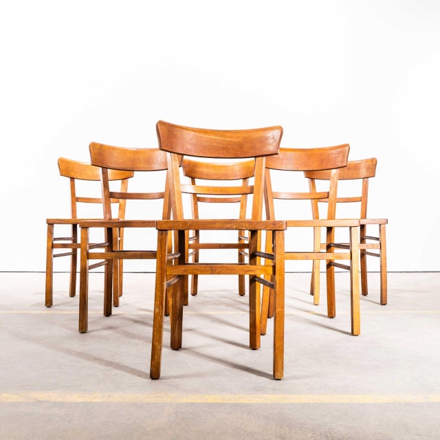 1950s Warm Oak and Bentwood Café Chair from Baumann, 1950s For Sale - Image 5 of 8