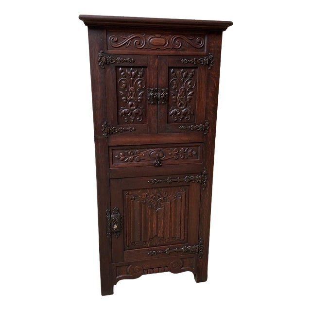 Antique Chinese Cabinet in Oak, 1880 For Sale
