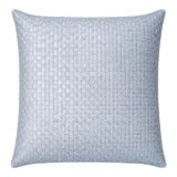 Lulu & Georgia Woven Blue Leather Decorative Pillow For Sale