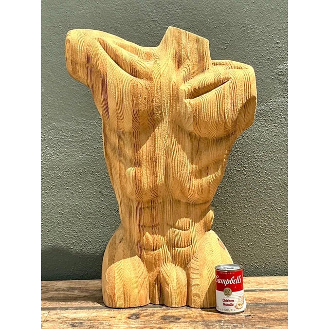 Late 20th Century Vintage Abstract Carved Wood Torso For Sale - Image 5 of 18