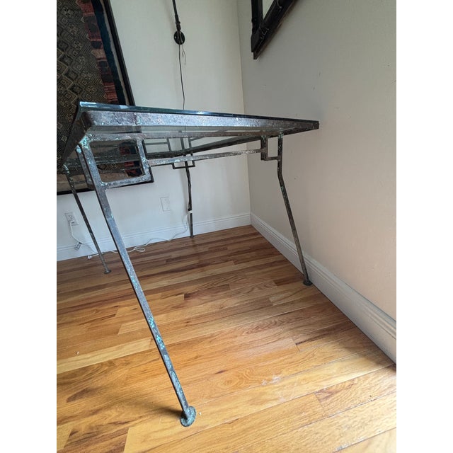 Vintage Mid-Century Architectural Wrought Iron Desk/Table For Sale - Image 4 of 8