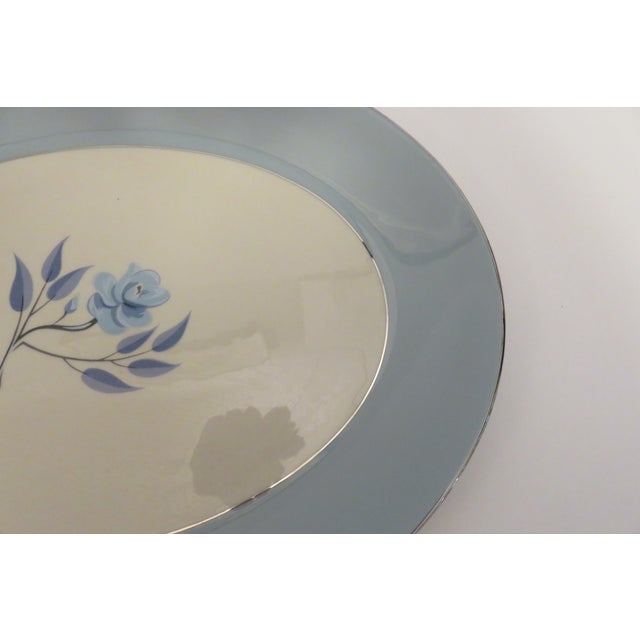 Ceramic Vintage Flintridge China California Blue W Platinum Borders 14" Platter For Sale - Image 7 of 10