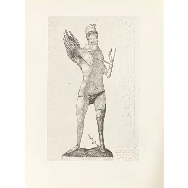 Artist: Paul Klee Country: Swiss / Germany Title:? The Hero with the Wing 1904 Medium: Engraving – 5 printed: 1947 by...