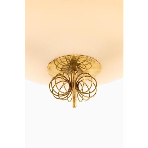 Ceiling Lamp in Brass and Glass from Paavo Tynell, 1950s For Sale - Image 4 of 11