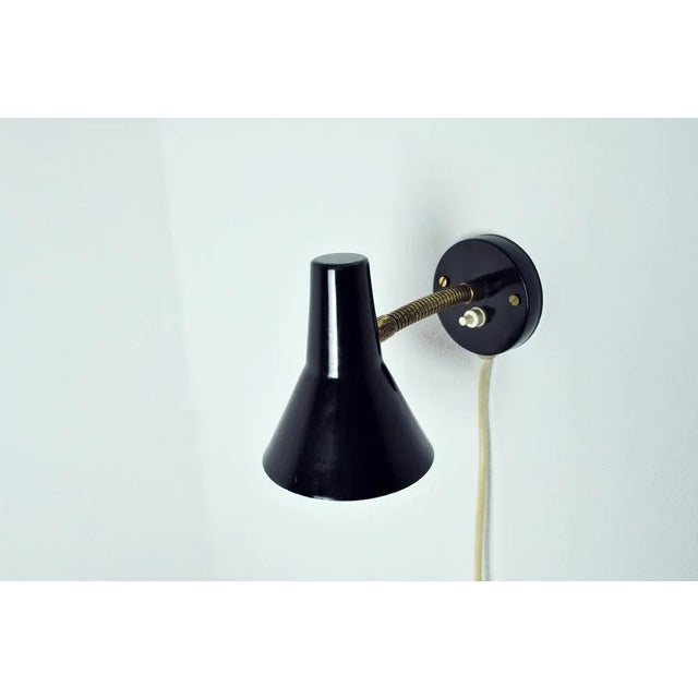 Metal Danish Modern Wall Lamp with Adjustable Brass Arm For Sale - Image 7 of 10